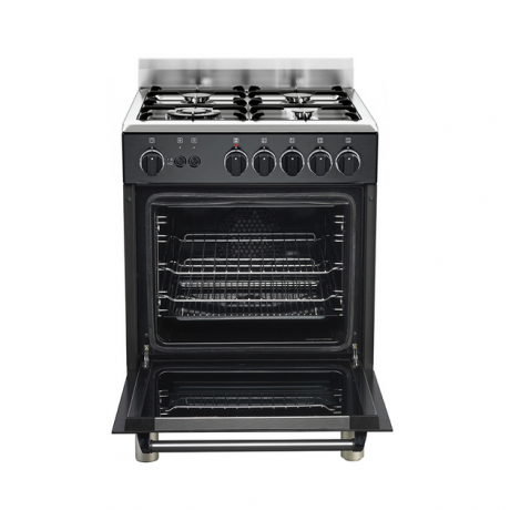 LA GERMANIA AMN6640GNET Κουζίνα Αερίου με Αέρα και Grill 60cm Μαύρο Ματ